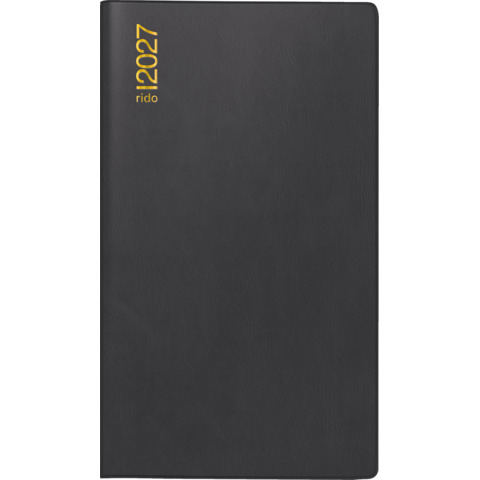 Rido/idé Taschenkalender Miniplaner d 15 2027 – A6, Kunststoff-Einband, schwarz