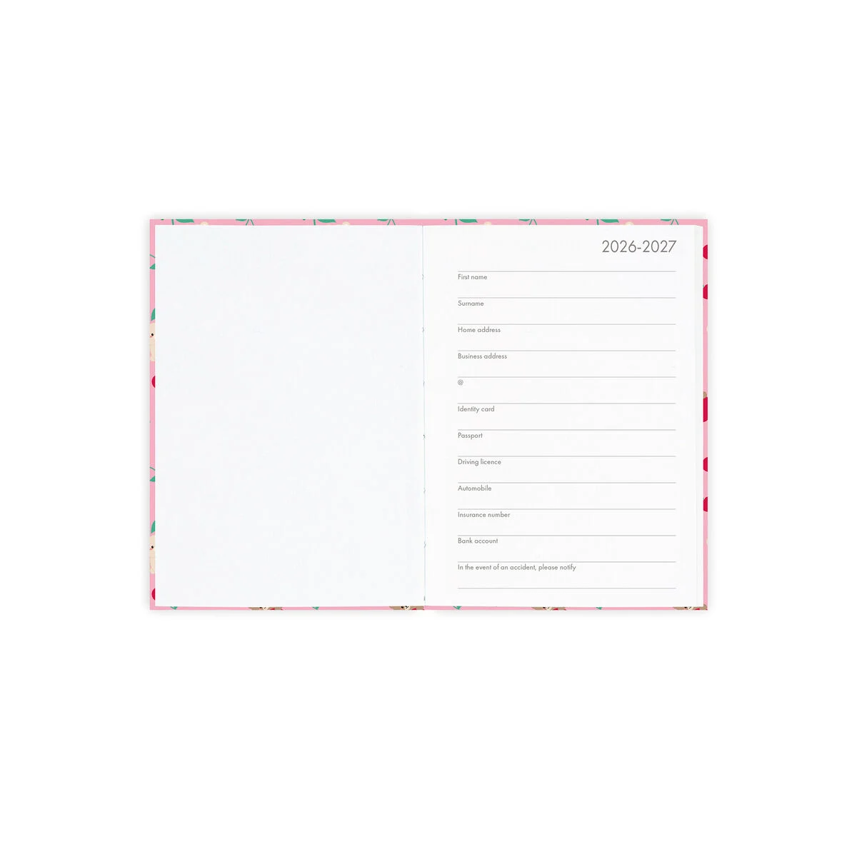 LEGAMI 16-Monats Tagesplaner 2027 - Pink Teddy Bear - Small