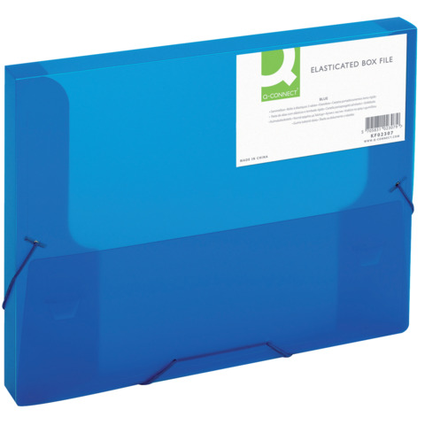 Q-CONNECT Heftbox, A4, 25mm, transluzent blau