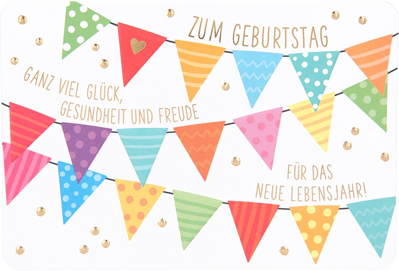 Kunterbunt Klappkarte 064 - Zum Geburtstag ganz viel Glück...