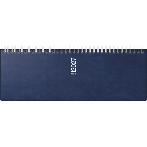 Rido/idé Querterminbuch Septant 2027 – Tischkalender 305×105 mm, Kunststoff Catana, dunkelblau