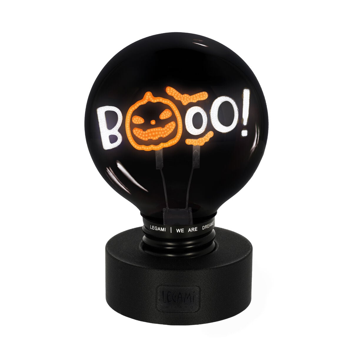Legami Deko-Tischlampe in Glühbirnenform - Pumpkin Booo - Bulb Fiction XL - Halloween