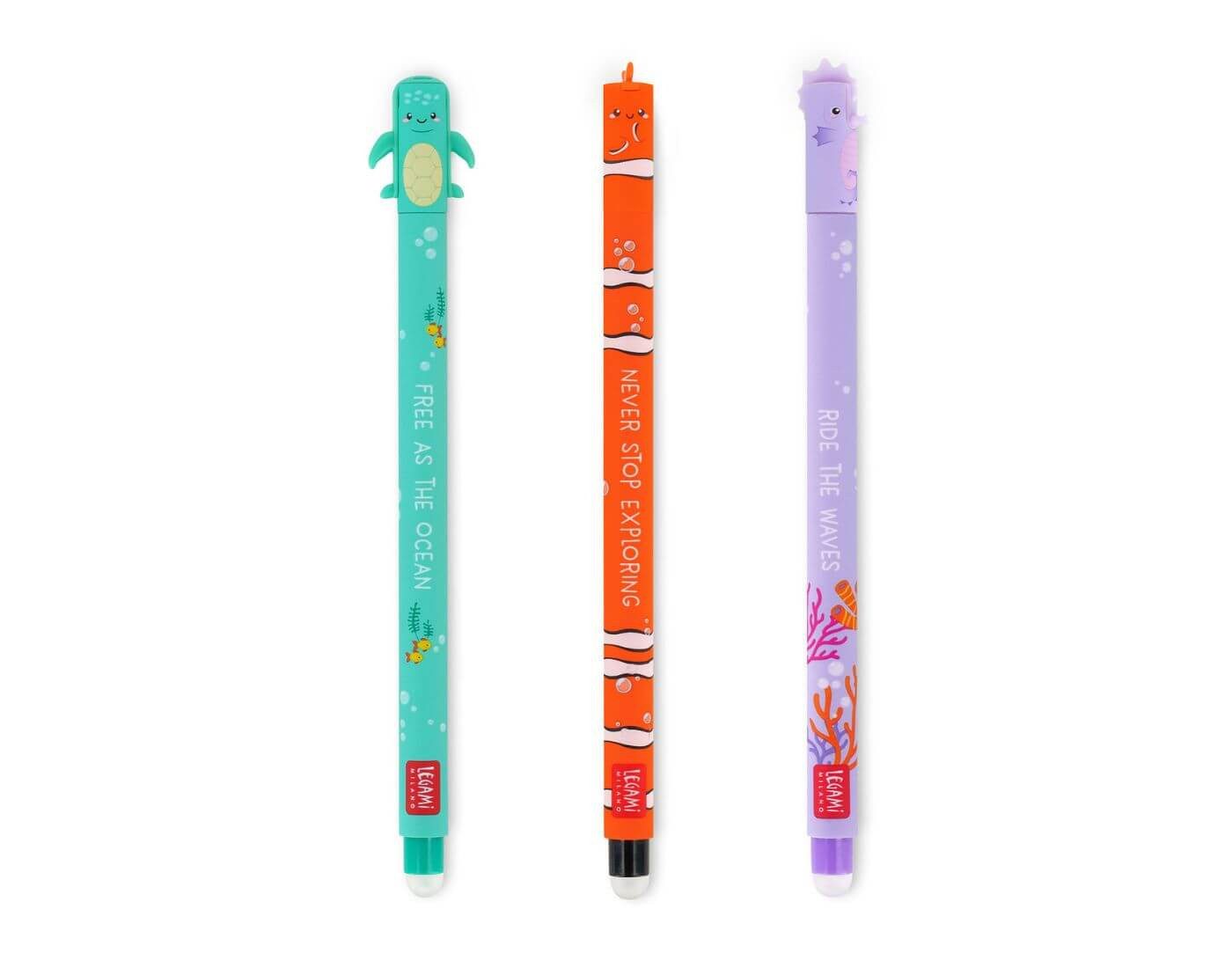 Legami Set mit 3 löschbaren Gelstiften - Under the Sea (Limitierte Originalversion)