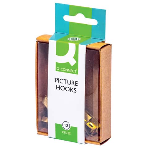 Q-CONNECT Bilderhaken Messing, 12 Stück, sortiert