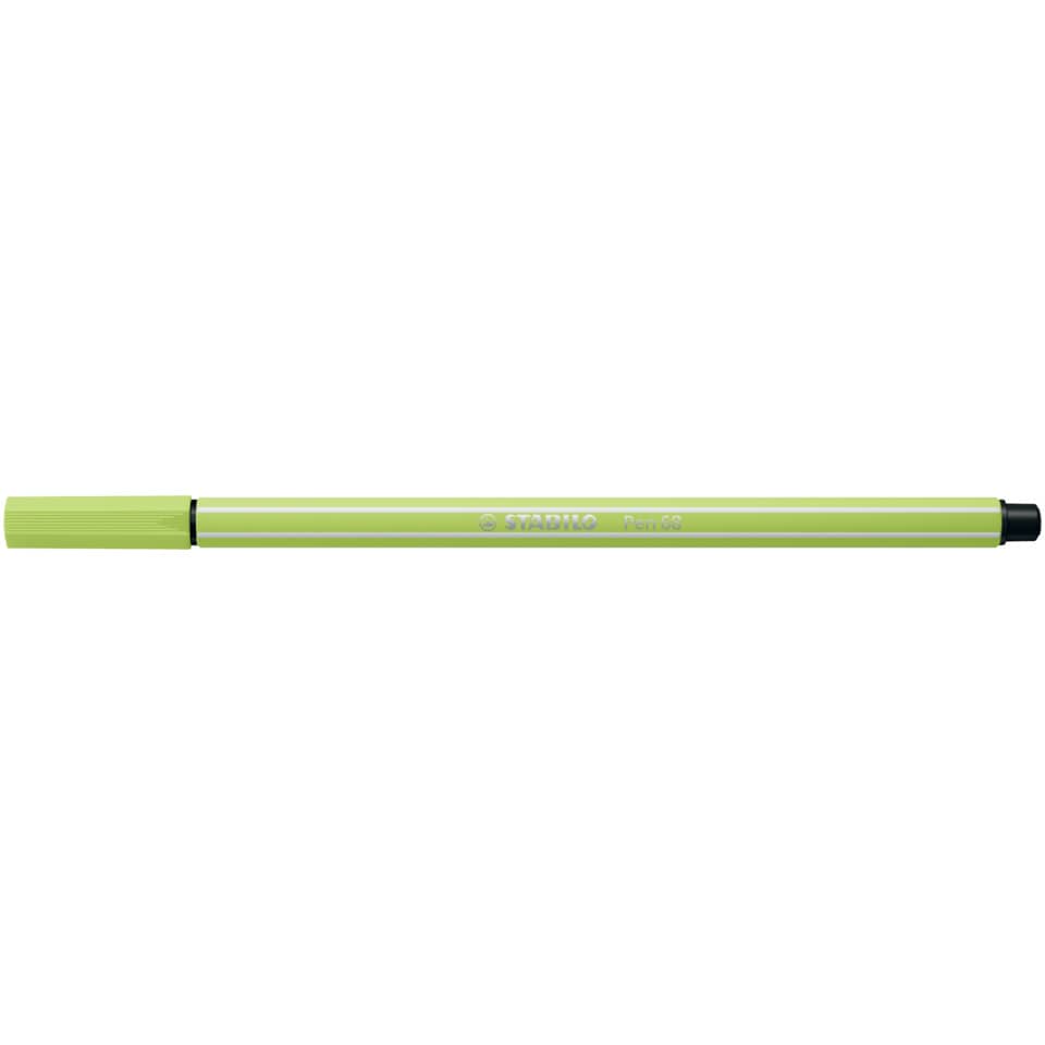 STABILO Filzstift Fasermaler Pen 68,  1mm, 68/14, Farbe: limettengrün
