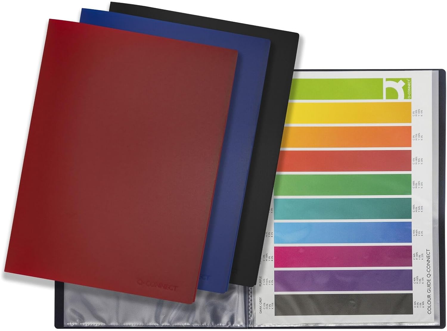 Q-CONNECT Präsentationsmappe / Sichtbuch - A4 mit 10 Hüllen, verschiedene Farben