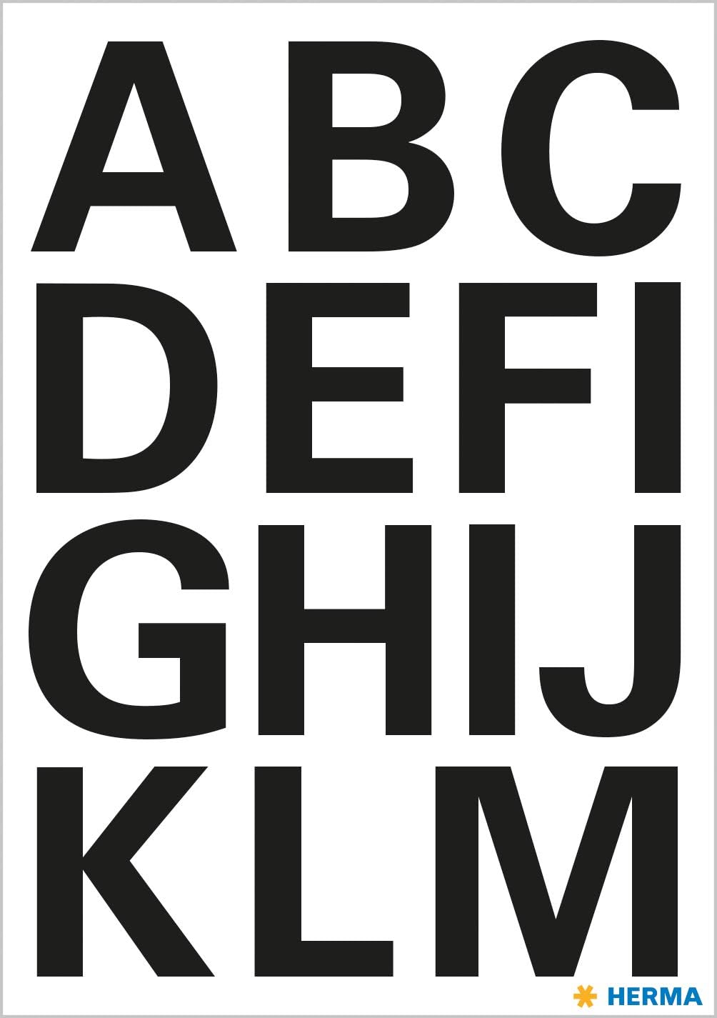 HERMA Vario Buchstaben Etiketten A-Z, 25mm, 30 Aufkleber, wetterfest, schwarz - 4167