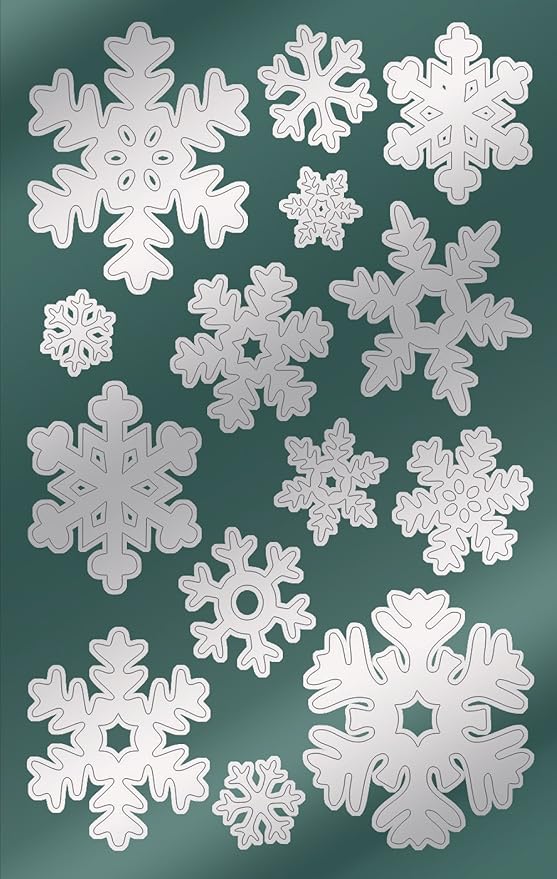 Avery Zweckform 52813 Weihnachtssticker - Schneeflocken silber - 28 Aufkleber