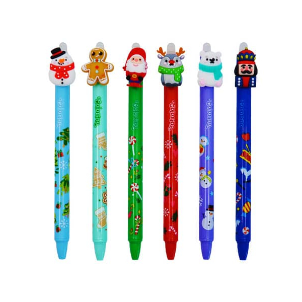 Colorino Weihnachten - radierbare Gelstifte - blau - Eisbär