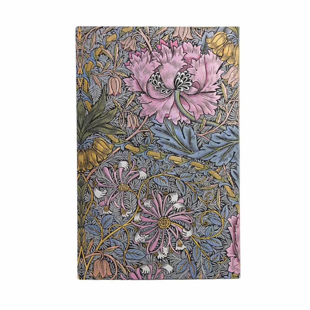 Paperblanks 2027 Morris Heckenkirsche in Pink Hardcover Mini Tagesüberblick 12-Monatskalender