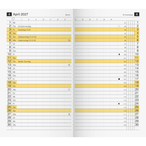 Rido/idé Monats-Ersatzkalendarium M-Planer 2027 – Taschenkalender-Einlage, Karton-Umschlag