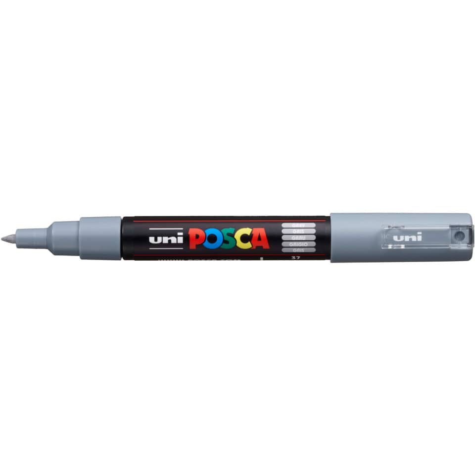 Uni-Posca Acrylstift PC-1MC, Pigmentmarker, Rundspitze, 0.70 mm - Grau