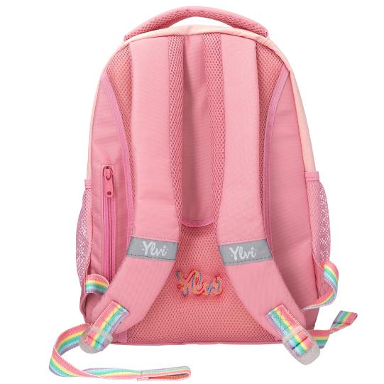 Ylvi Schulrucksack SUGAR POP – rosa glitzernd, mit Einhorn-Motiv und Reflektoren