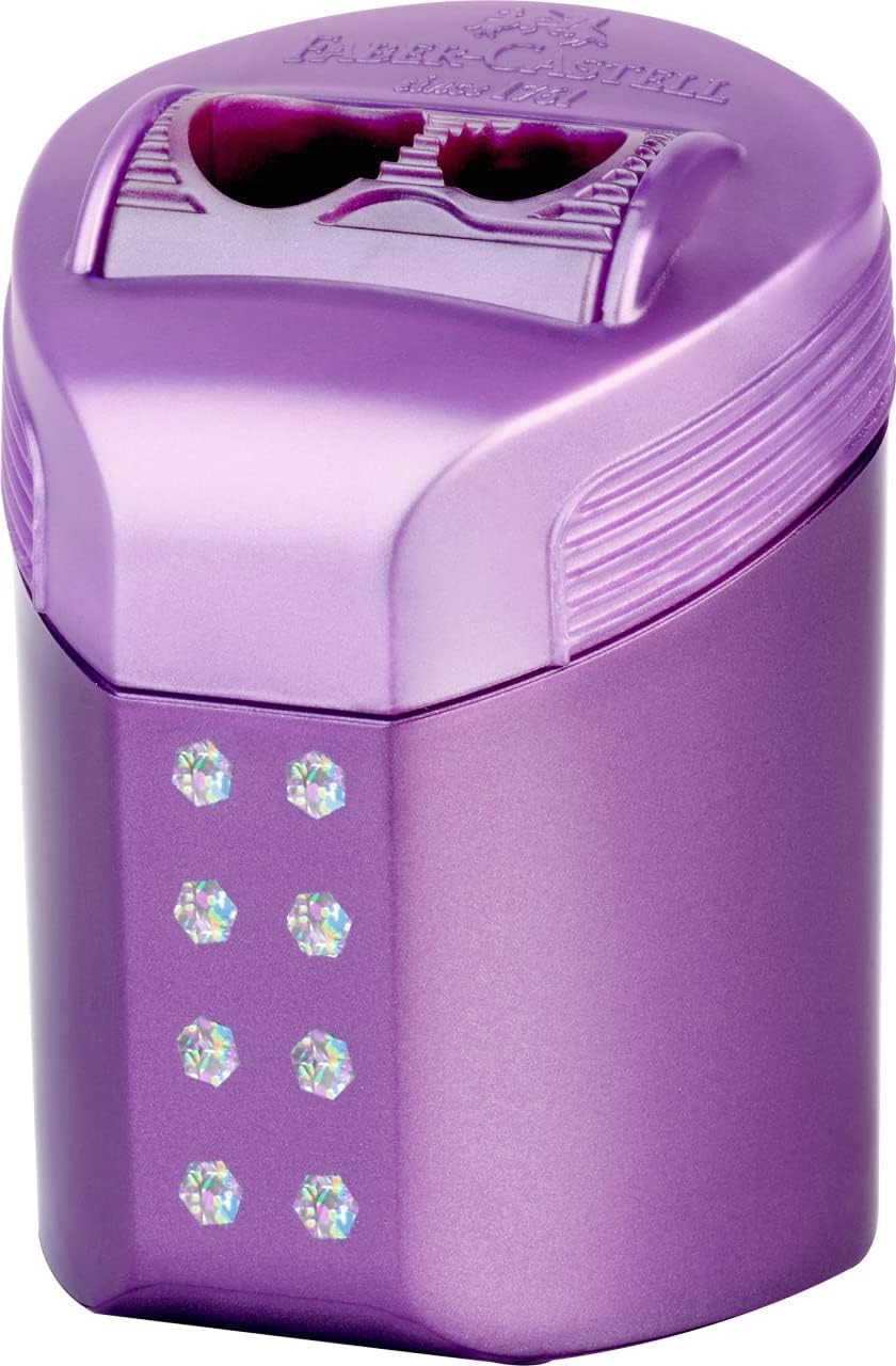 FABER-CASTELL Bleistiftspitzer Anspitzer RollOn Sparkle, Doppelloch-Kasten, sortiert