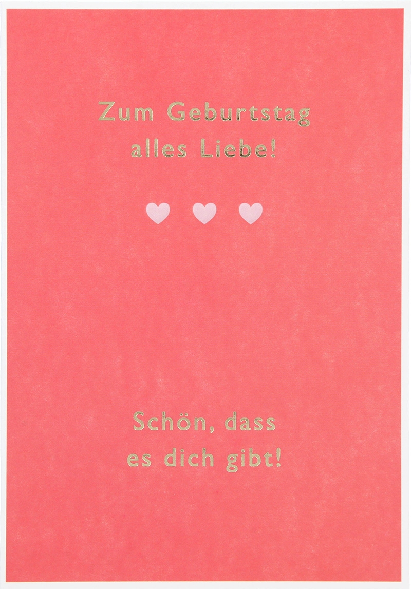 Besonders schön Klappkarte mit Naturpapier-Umschlag - 010 - "Zum Geburtstag alles Liebe! Schön, dass es dich gibt!"