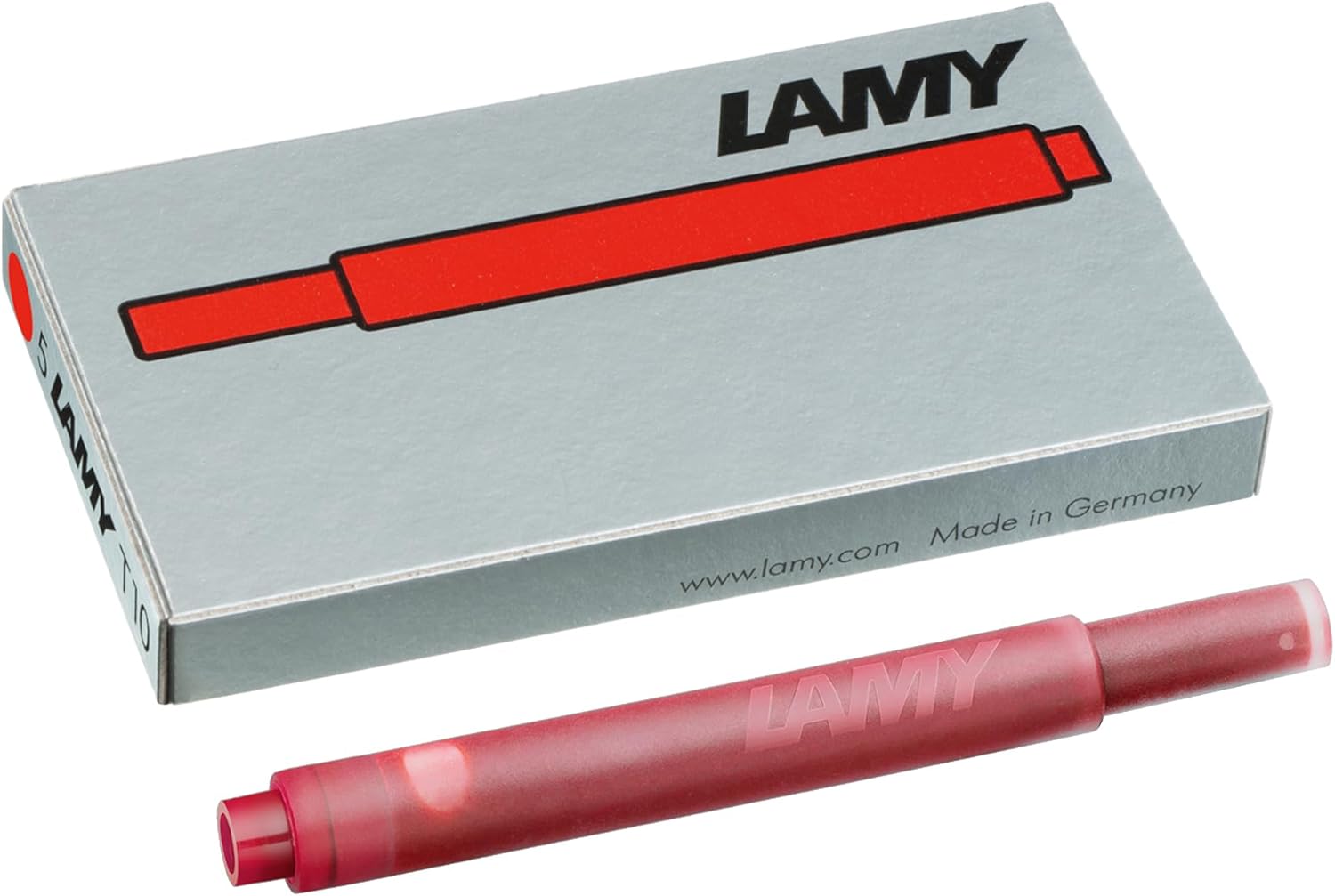 Lamy T10 Großraum-Tintenpatronen - Packung mit 5 Stück - rot