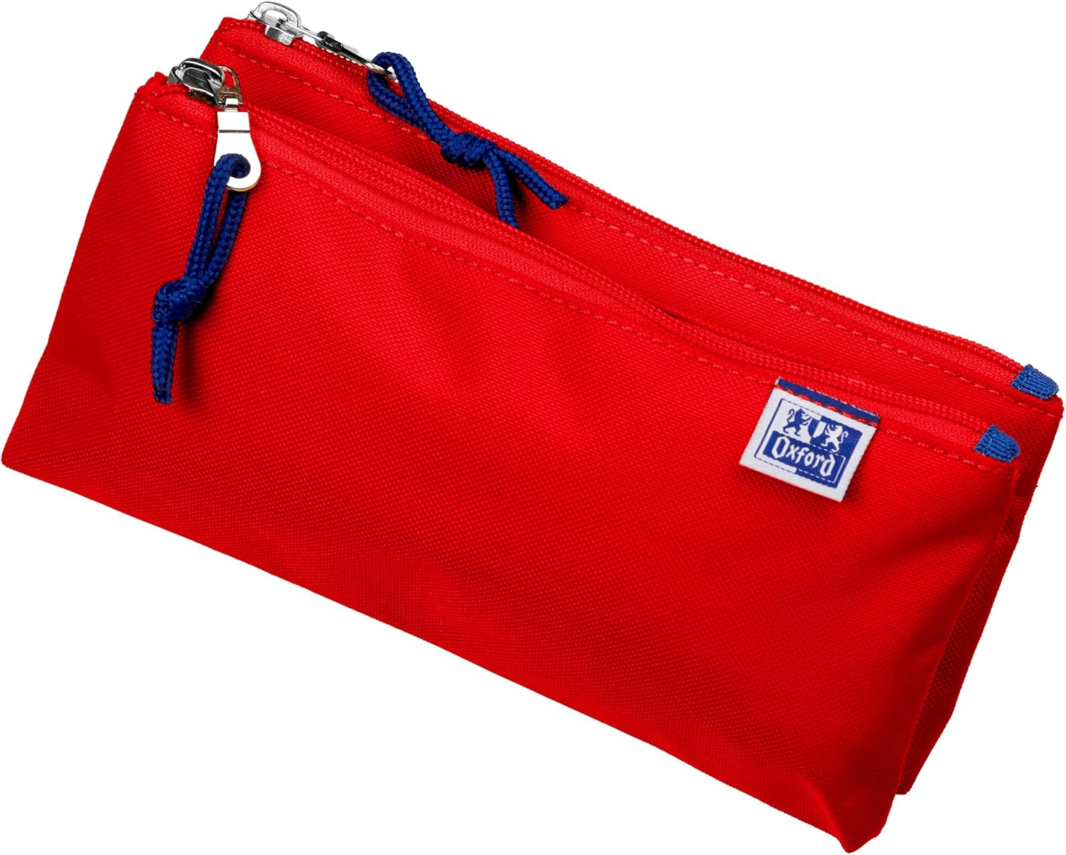 Oxford Federmäppchen mit Doppel-Fach, 2 Taschen, rot