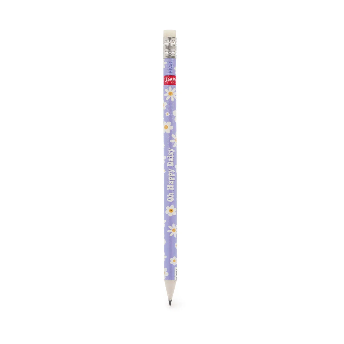 Legami Bleistift aus Recyclingpapier - Daisy - Härte: HB/2, mit Radiergummi