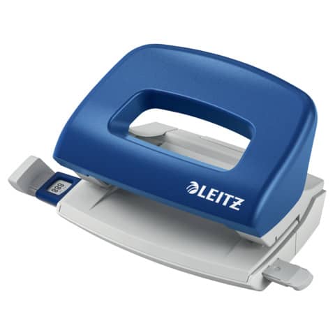 Leitz Locher Mini NeXXt, 10 Blatt, Anschlagschiene, Kunststoff - Blau
