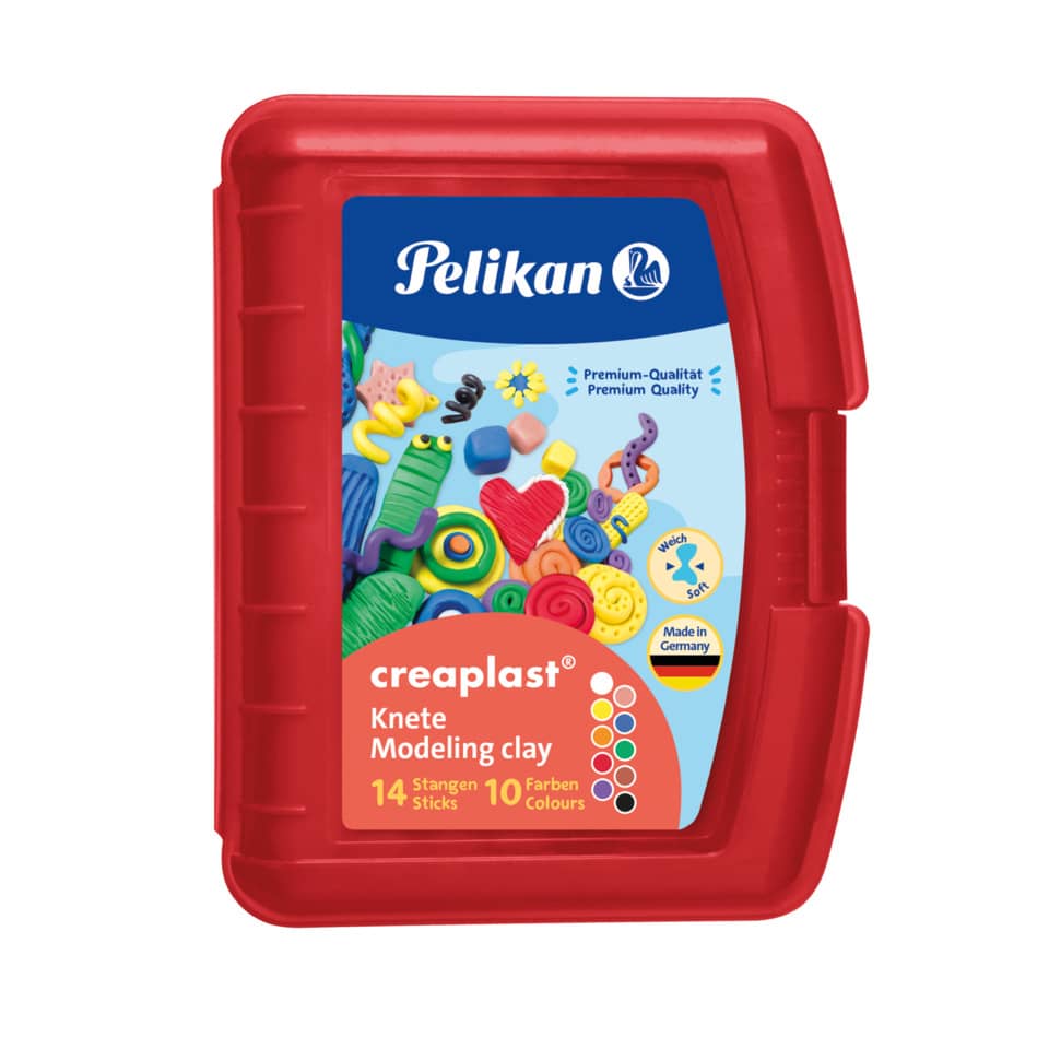 Pelikan Kinderknete creaplast 14 Stangen / 10 Farben - Kunststoff-Box