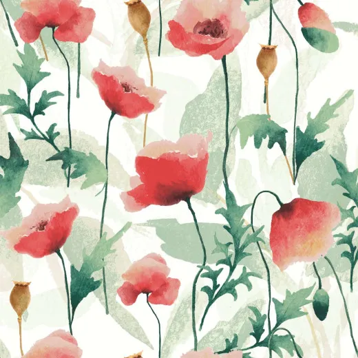 PAPER+DESIGN Motivserviette, Poppies delight 33 x 33 cm, 3-lagig, 20 Stück
