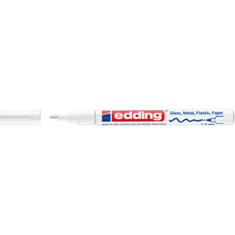 edding Glanzlackmarker 751, 1-2mm, Rundspitze, weiß