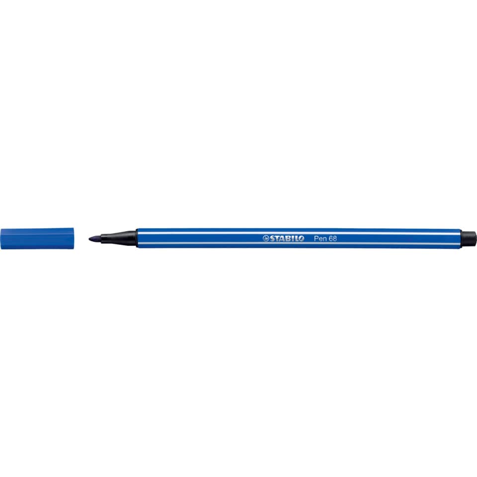 STABILO Filzstift Fasermaler Pen 68,  1mm. 68/32, Farbe: ultramarinblau