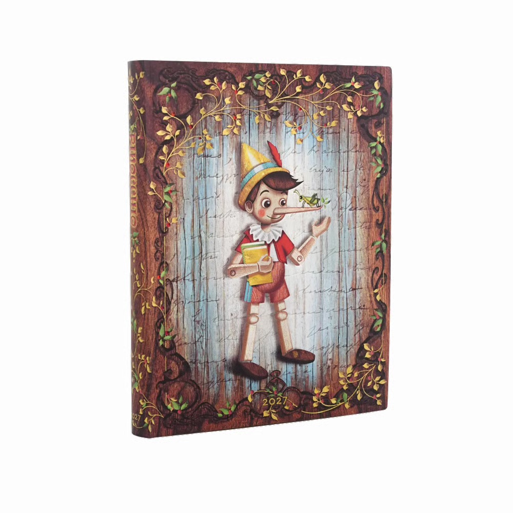 Paperblanks 2027 Carlo Collodi, Pinocchio Softcover Ultra Tagesüberblick 12-Monatskalender