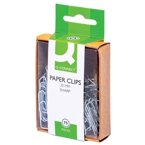 Q-CONNECT Büroklammer, 32mm, 75 Stück, verzinkt