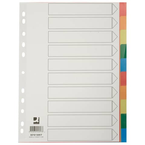 Q-CONNECT Farbregister, A4, 10-teilig, farbig