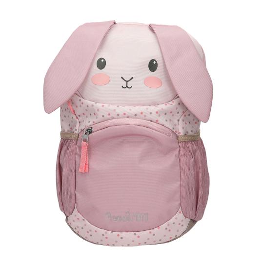 Princess Mimi Ergonomischer Rucksack Hase – rosa, mit Brustgurt und Reflektoren
