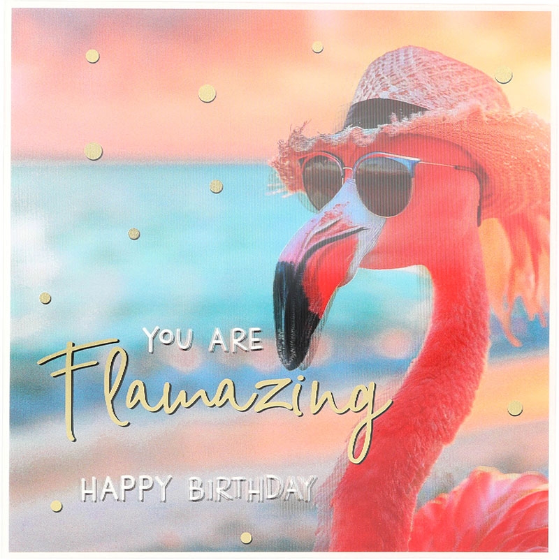 3D Musikkarte quadratisch - 040 - "You are flamazing Happy Birthday"