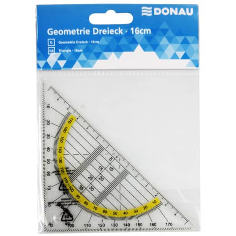 DONAU Geometriedreieck, 16cm, Blister