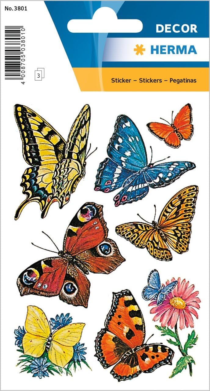 HERMA Decor Sticker Schmetterlinge, 24 Aufkleber - 3801