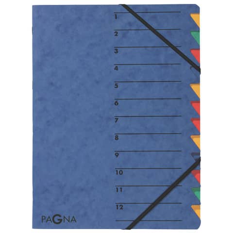 PAGNA Ordnungsmappe, A4, 12-teilig, blau