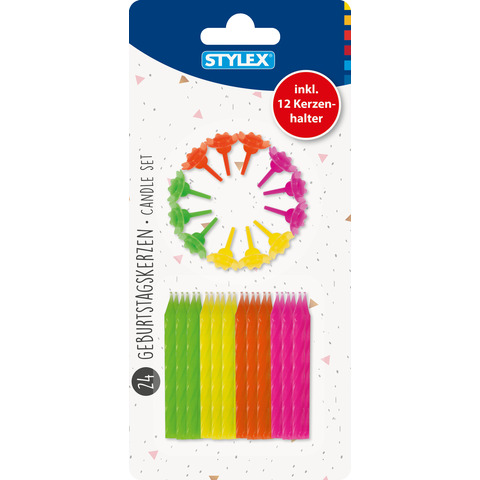 STYLEX Geburtstagskerzen, 24er Karte 10700