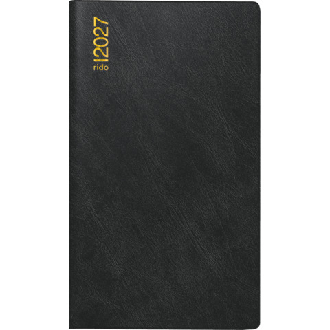 Rido/idé Taschenkalender Miniplaner d 15 2027 – A6, Kunststoff-Einband Catana, schwarz