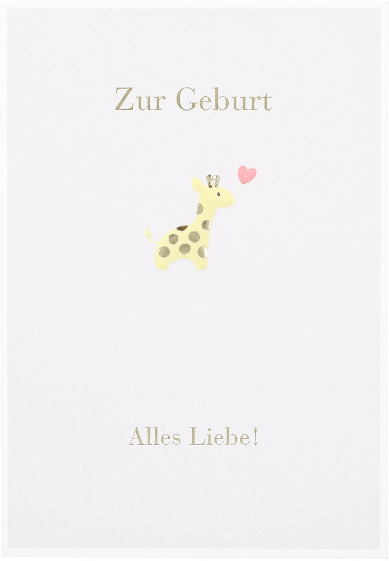 Besonders schön Klappkarte mit Naturpapier-Umschlag - 039 - "Zur Geburt Alles Liebe!"