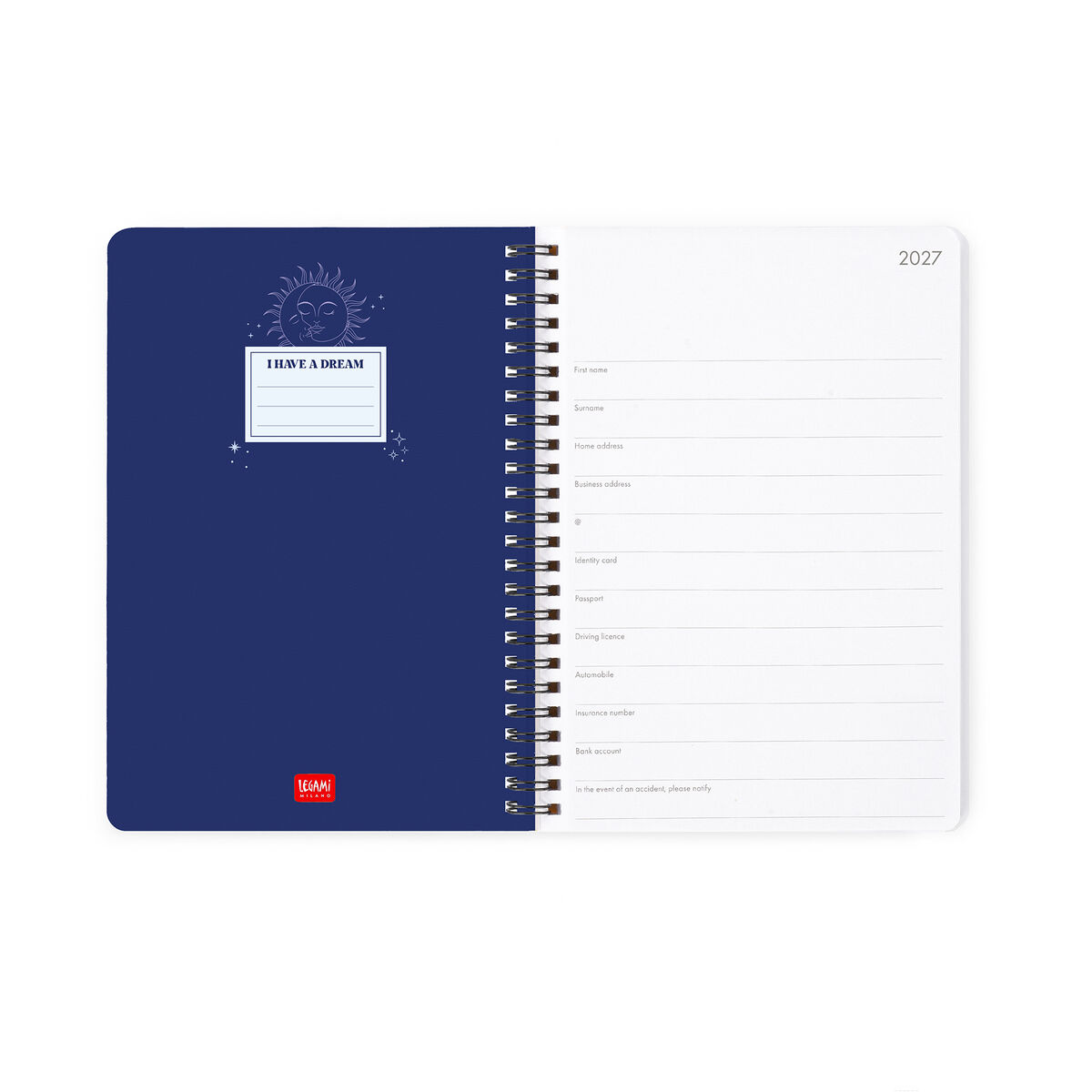 Legami 12-Month Spiral-Bound Weekly Diary Large „Celestial“ – 2027