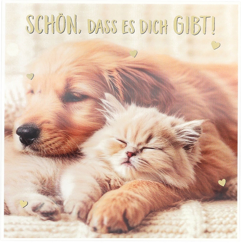 3D Musikkarte quadratisch - 003 - "Schön, dass es dich gibt!"