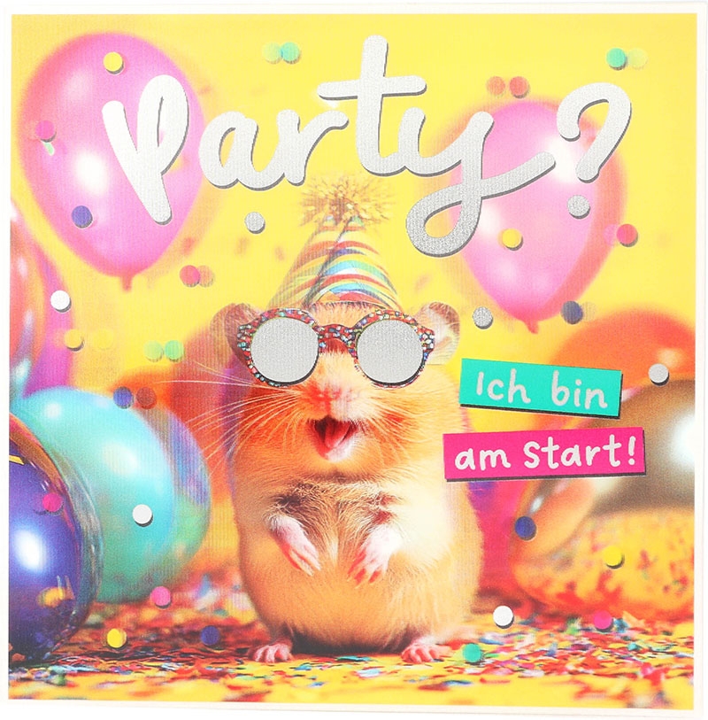 3D Musikkarte quadratisch - 023 - "Party? Ich bin am Start!"