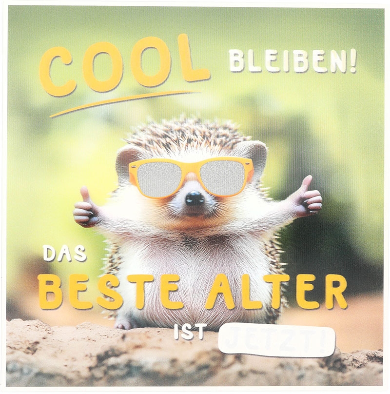 3D Musikkarte quadratisch - 016 - "Cool bleiben! Das beste Alter ist jetzt!"