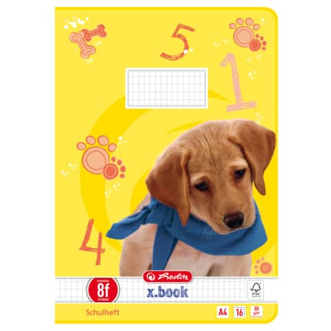 HERLITZ Heft, A4, 80g/m², 16 Blatt, Lin.8f, rautiert