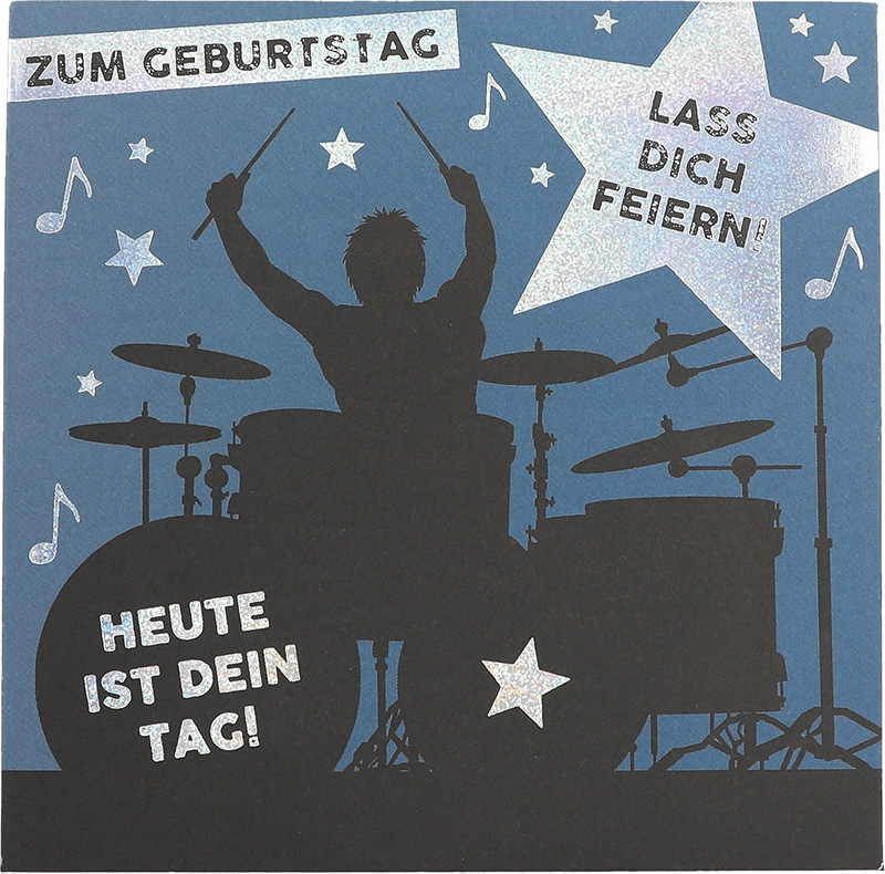 Musik Pop-Up Karte 048 - Zum Geburtstag lass dich feiern...
