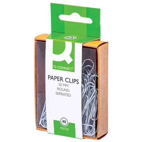 Q-CONNECT Büroklammer gewellt, 50mm, 40 Stück, verzinkt