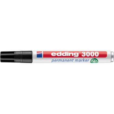 edding Permanentmarker 3000, Rundspitze, nachfüllbar, 1,5-3mm, schwarz