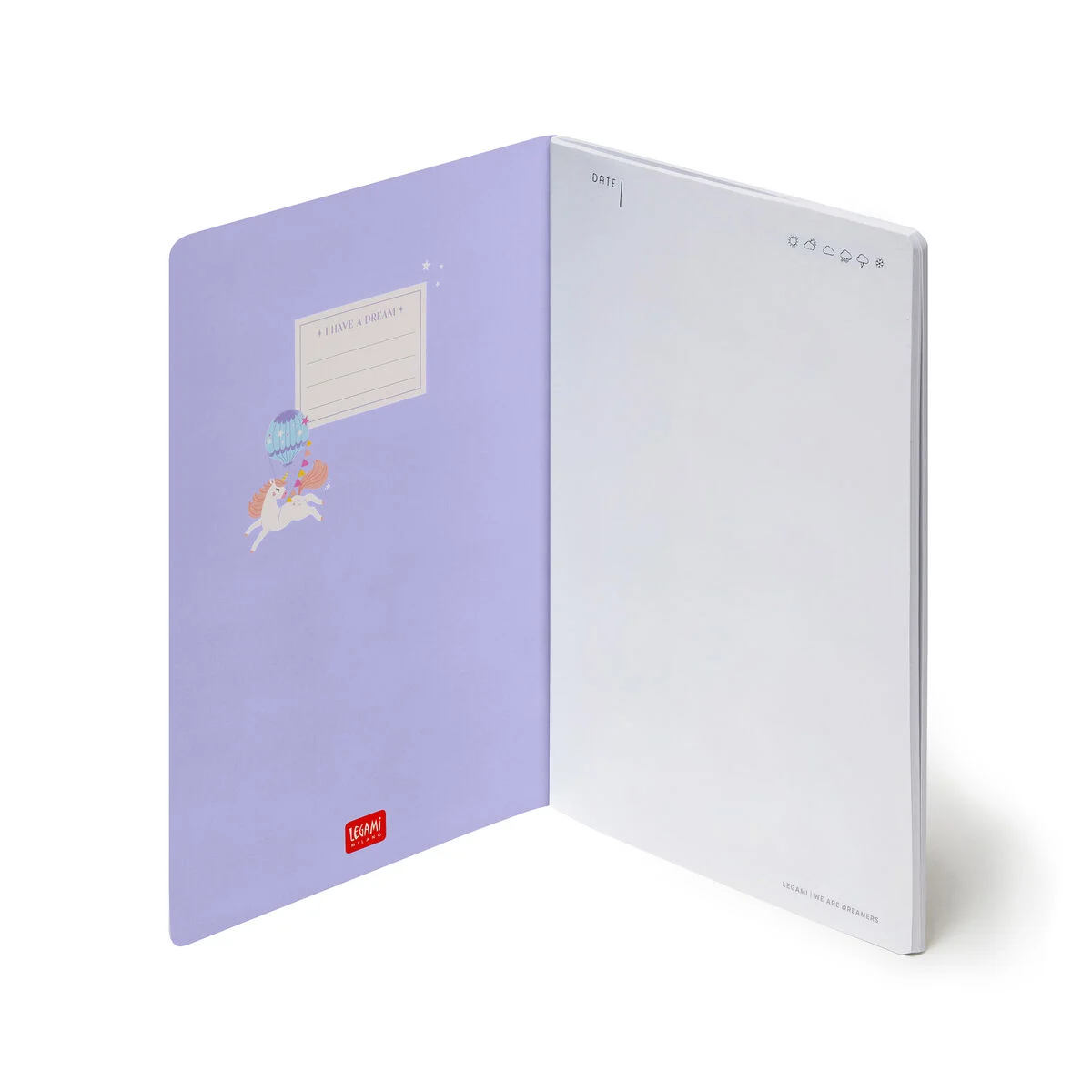 Legami A5 Unliniertes Notizbuch mit illustriertem Hardcover, Einhorn