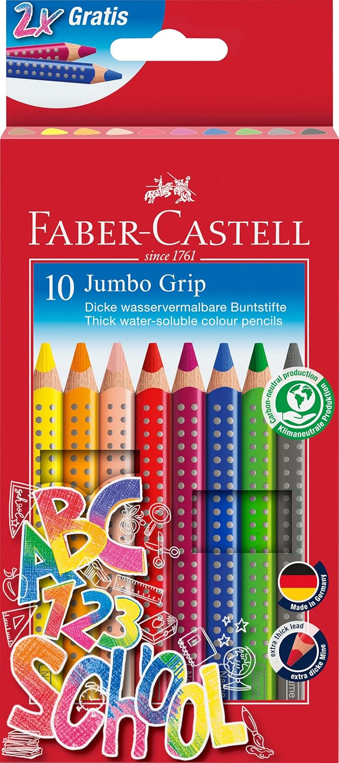 FABER-CASTELL Jumbo Buntstifte Set, 10-teilig, bruchsicher