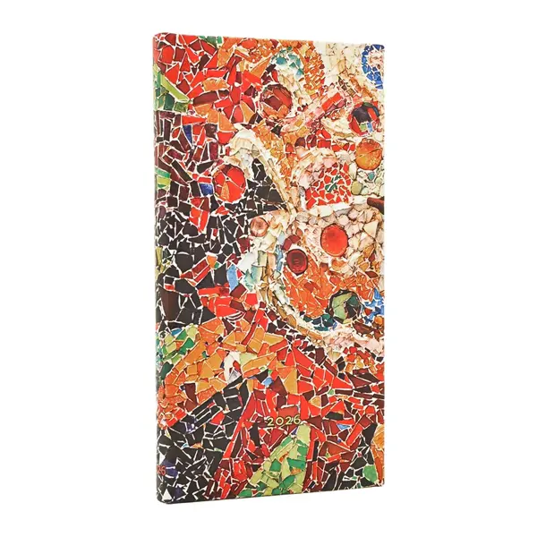 paperblanks Kalender 2026 - Gaudis Sonne - Gaudis Mosaik - Schlank verso