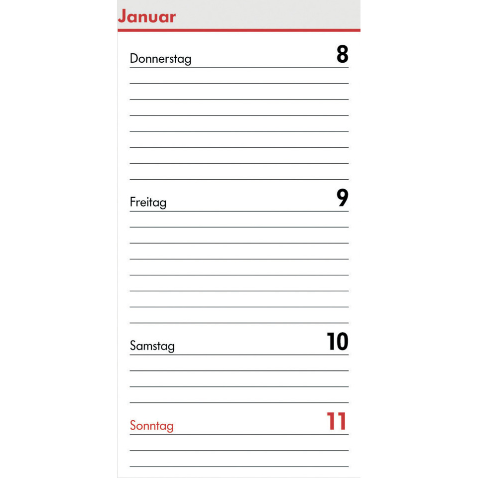 bsb Ersatzkalendarium, Kalender, Mini A8, 2026 1W/2S, 02-0195